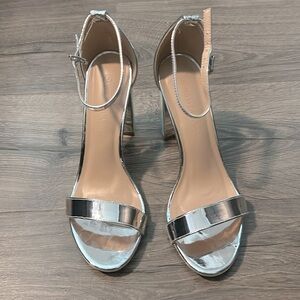 Silver Strappy High Heels